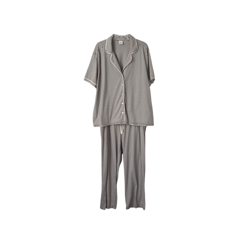Hanna Andersson Pima Cotton Pajama Pant Set Black & White Striped Sleepwear XXL
